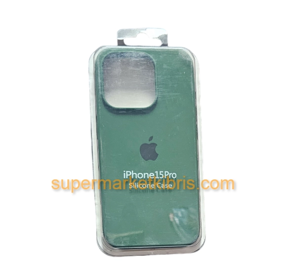 IPHONE 15 PRO SILIKON KILIF KOYU YEŞİL