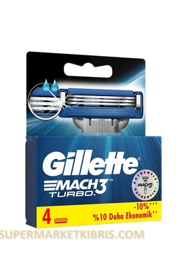 GİLLETTE MACH3 TURBO YEDEK TIRAŞ BIÇAĞI 4LÜ