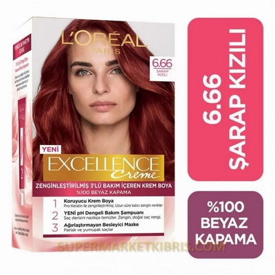 LOREAL PARİS EXCELLENCE CREME SAÇ BOYASI 6.66 YOĞUN KIZIL