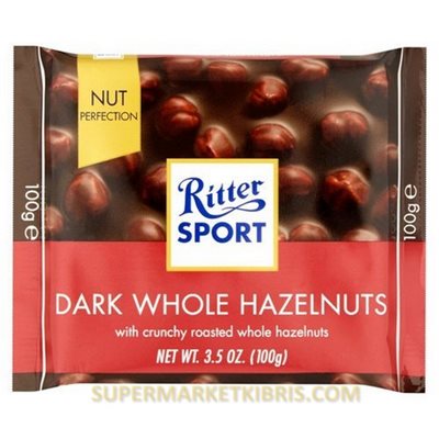 RITTER DARK WHOLE HAZELNUTS 100GR
