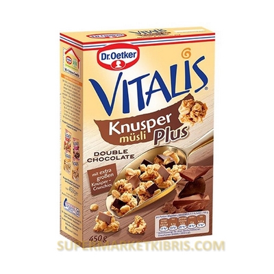 DR.OETKER VİTALİS SÜTLÜ BİTTER ÇİKOLATALI ÇITIR MÜSLİ 450GR