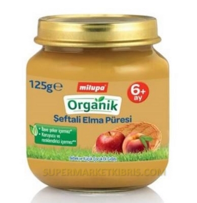 MİLUPA ORGANİK ŞEFTALİ ELMA PÜRESİ 125 GR 6+ AY