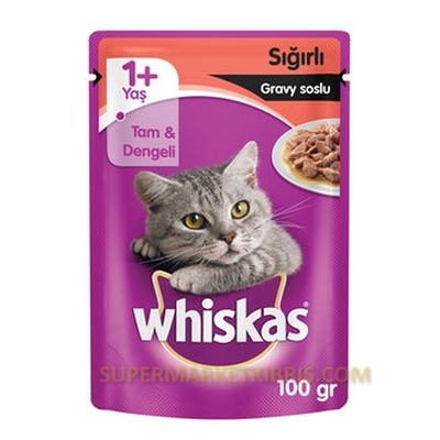 WHİSKAS POUCH ETLİ 100GR