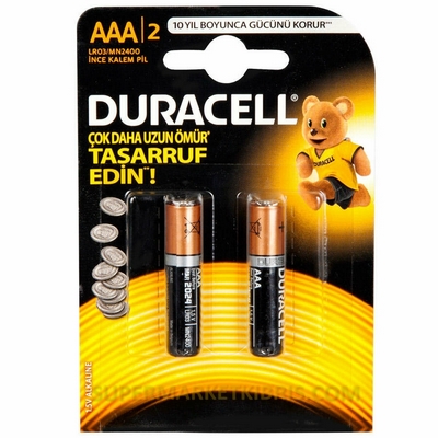 DURACELL INCE KALEM PIL AAA 2LI