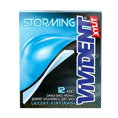 VİVİDENT STORMİNG DAMLA SAKIZ AROMALI TATLANDIRICILI SAKIZ 12 ADET