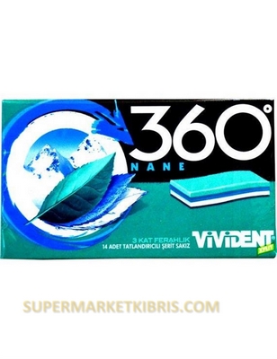VİVİDENT 360 NANE 14 ADET TATLANDIRICILI ŞERİT SAKIZ
