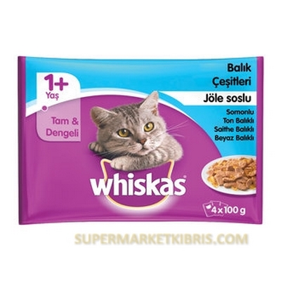 WHISKAS FISHSEL 4*100GR MULTI