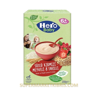 HERO BABY KIRMIZI MEYVELİ 8 TAHILLI KAŞIK MAMASI 200GR