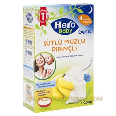 HERO BABY EK BESİN MAMA SÜT-MUZ-PİRİNÇ 200GR