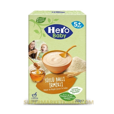 HERO BABY EK BESİN MAMA SÜT-BAL-İRMİK 200GR