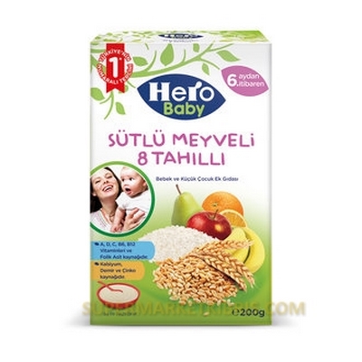 HERO BABY EK BESİN MAMA SÜT MEYVE TAHİL 200GR
