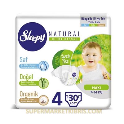SLEEPY BEBEK BEZİ NATURAL 4 MAXİ JUMBO 30 ADET