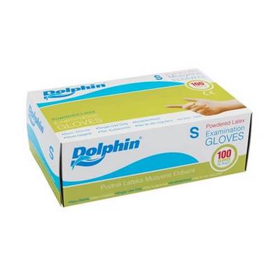 DOLPHİN SMALL LATEKS PUDRALI MUAYENE ELDİVENİ 100 ADET