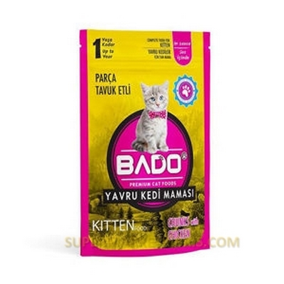 BADO WET ADULT CAT FOOD CHUNKS TAVUK  ETLI 85G
