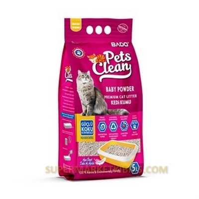 PETS CLEAN CAT LITTER BABY POWDER 5LT