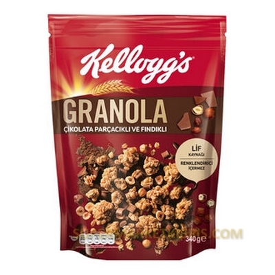 KELLOGGS GRANOLA ÇİKOLATA PRÇCKLI FINDIKLI 340GR