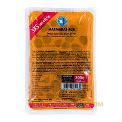 MARMARA BİRLİK 3XS DOĞAL SALAMURA SİYAH ZEYTİN 200GR VAKUMLU