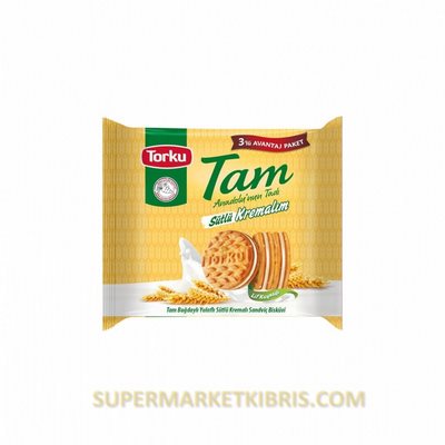 TORKU TAM BUĞDAYLI BİSKÜVİ SÜTLÜ KREMALIM 83 GR X 3 ADET