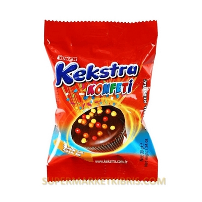 ÜLKER KEKSTRA KONFETİ ÇİKOLATALI SOSLU KAKAOLU KEK 40GR