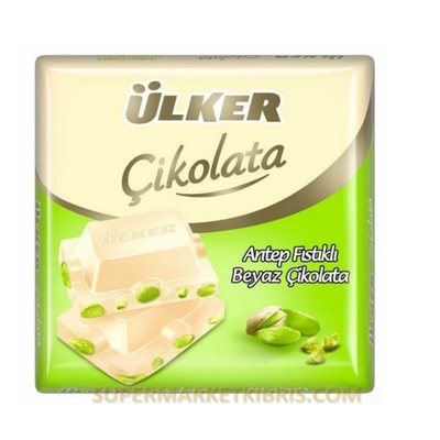 ÜLKER BEYAZ ÇİKOLATA ANTEP FISTIKLI KARE 65 GR