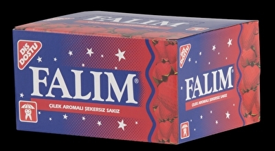 FALIM ÇİLEK AROMALI ŞEKERSİZ SAKIZ 100 ADET