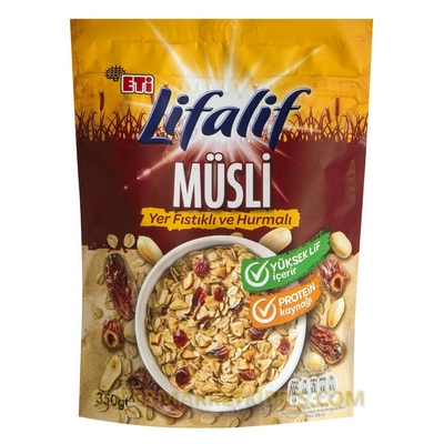 ETİ LİFALİF YER FISTIKLI VE HURMALI MÜSLİ 350GR