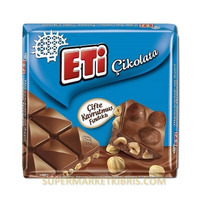 ETİ ÇİFTE KAVRULMUŞ FINDIKLI ÇİKOLATA 60GR