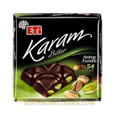 ETİ KARAM %54 ANTEP FISTIKLI BİTTER ÇİKOLATA 60GR
