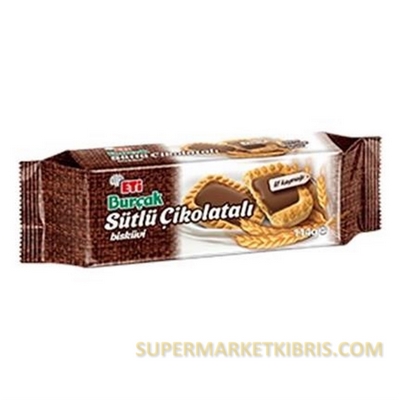 ETİ BURÇAK SÜTLÜ ÇİKOLATALİ BİSKÜVİ 114 GR