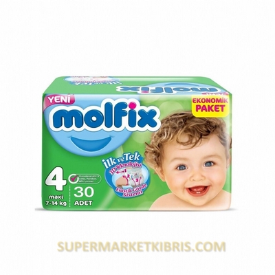 MOLFİX BEBEK BEZİ 4 BEDEN 7-14 KG  KG 30 ADET