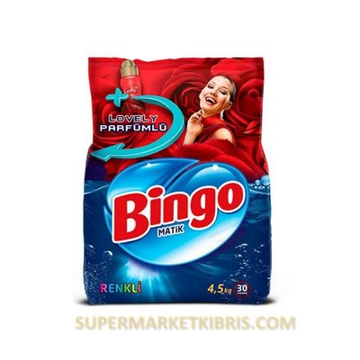 BİNGO MATİK TOZ DETERJAN RENKLİ 4 KG 26 YIKAMA
