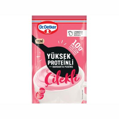 DR OETKER BARDAKTA PUDİNG ÇİLEK YÜKSEK PROTEİNLİ 23 GR