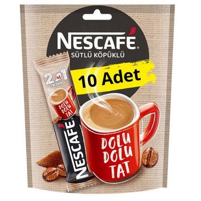 NESCAFE 2 İN 1 SÜTLÜ KÖPÜKLÜ 10 LU