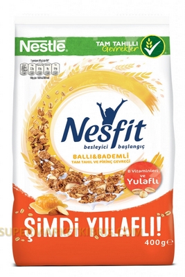NESTLE NESFİT BAL & BADEM TAM BUĞDAY PİRİNÇ GEVREĞİ 400GR