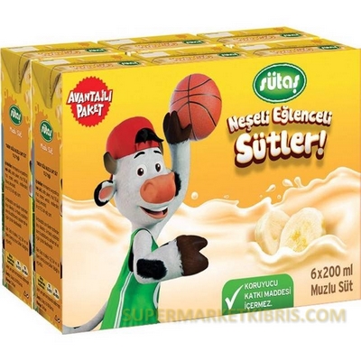 SÜTAŞ SÜT MUZLU 6X180ML