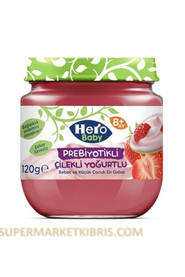 HERO BABY ÇİLEKLİ YOĞURTLU KAVANOZ MAMASI 120GR