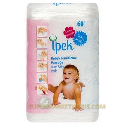 İPEK BEBEK TEMİZLEME PAMUĞU 60 ADET