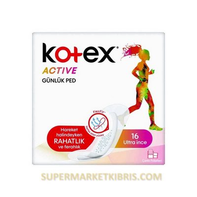 KOTEX ACTIVE G/PED 16LI 16X16