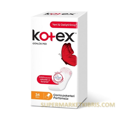 KOTEX LİGHT DAYS İNCE GÜNLÜK PED 34 ADET PARFÜMSÜZ