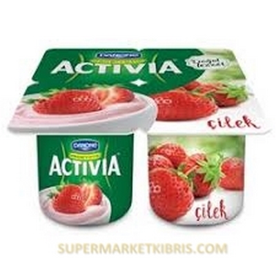 ACTİVİA DOĞAL PROBİYOTİKLİ YOĞURT ÇİLEKLİ 4X100GR