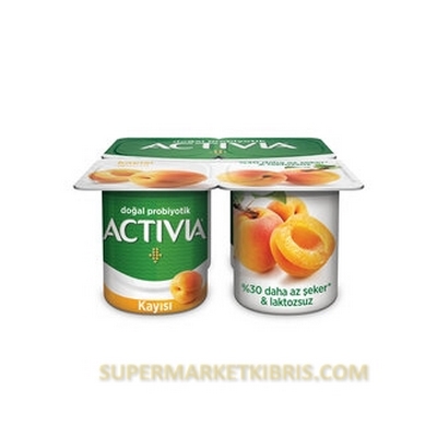 ACTİVİA DOĞAL PROBİYOTİKLİ YOĞURT KURU KAYISILI 4X100GR