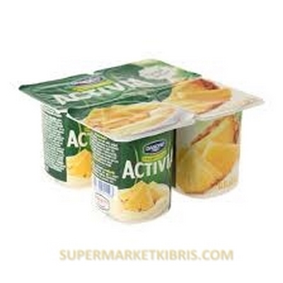 ACTİVİA DOĞAL PROBİYOTİKLİ YOĞURT ANANASLI 4X100GR
