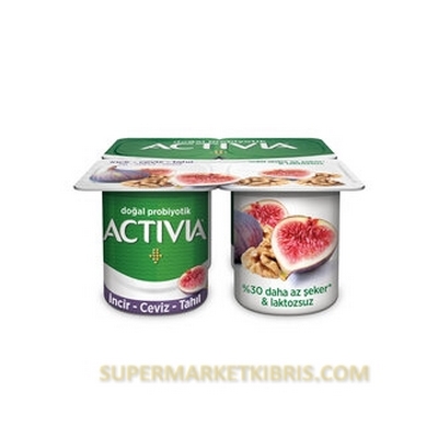 ACTİVİA DOĞAL PROBİYOTİKLİ YOĞURT İNCİR CEVİZ TAHILLI 4X100GR
