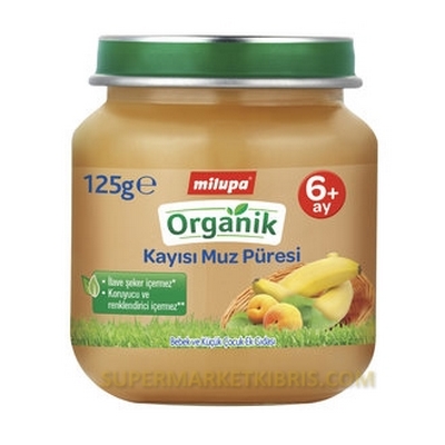 MİLUPA ORGANİK KAYISI MUZ PÜRESİ 125 GR