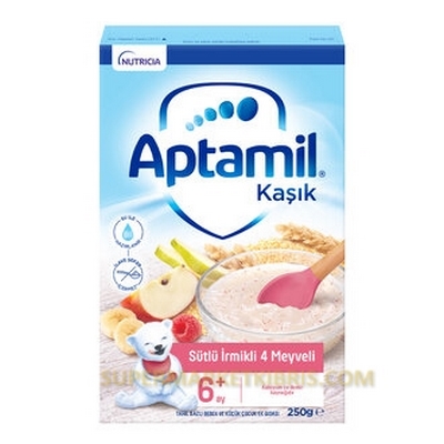 APTAMİL SÜTLÜ İRMİKLİ 4 MEYVELİ 6+AY KAŞIK MAMASI 250GR