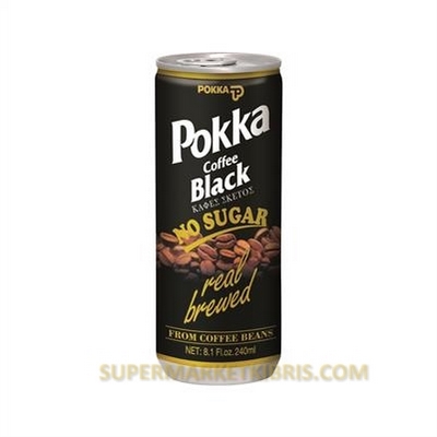 POKKA BLACK COFFEE NO SUGAR 240ML